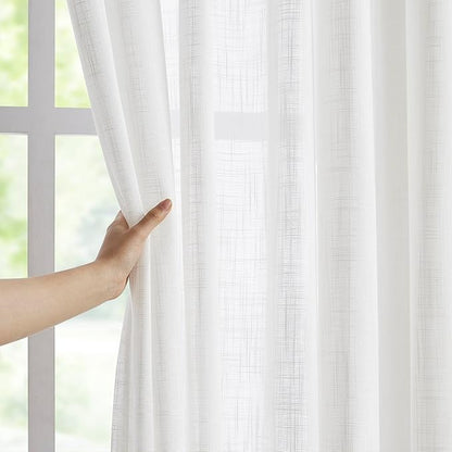 Treatmentex Semi-Sheer White Curtains - Image 2