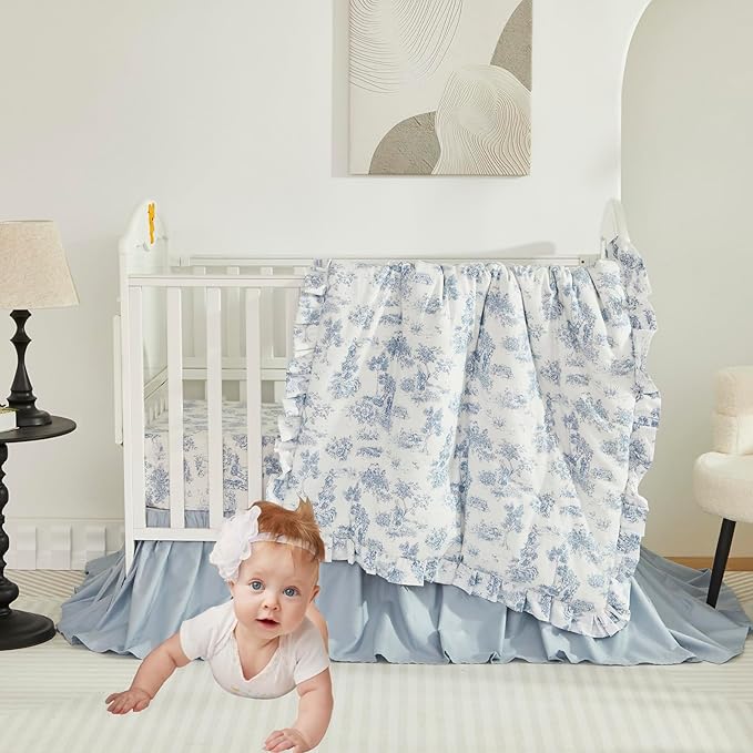 Brandream Boho Bohemian Girl Boy Baby Nursery Crib Bed Skirt Dust Ruffle - Image 5