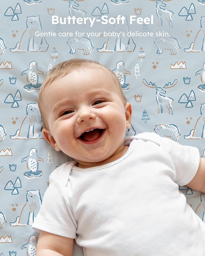 Pack and Play Sheets Fitted 3 Pack, Mini Crib Sheets - Image 6