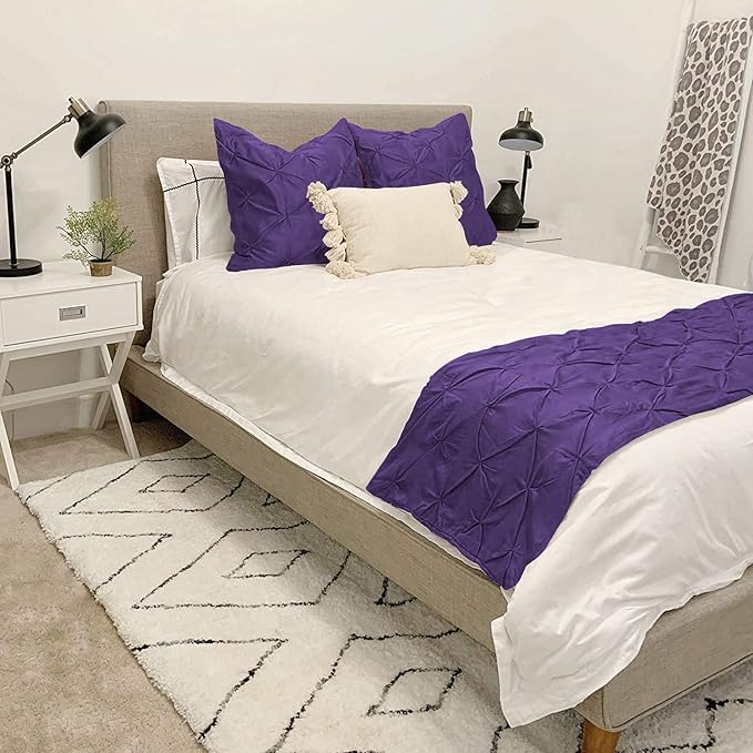 Bed Runner Set - 100% Pure Cotton 800 Thread Count - Luxury 1 Pinch Pleated Bed by Unknown