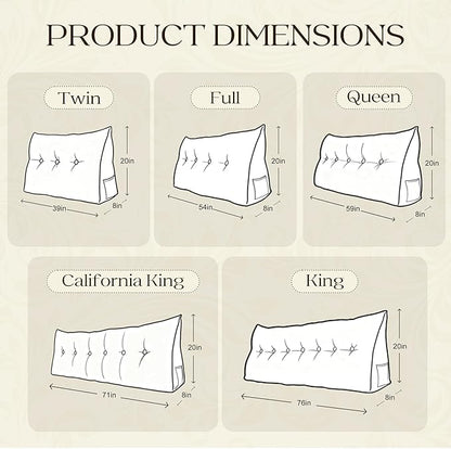 WOWMAX 100% Cotton Corduroy Headboard Pillow – California King Size Back - Image 7