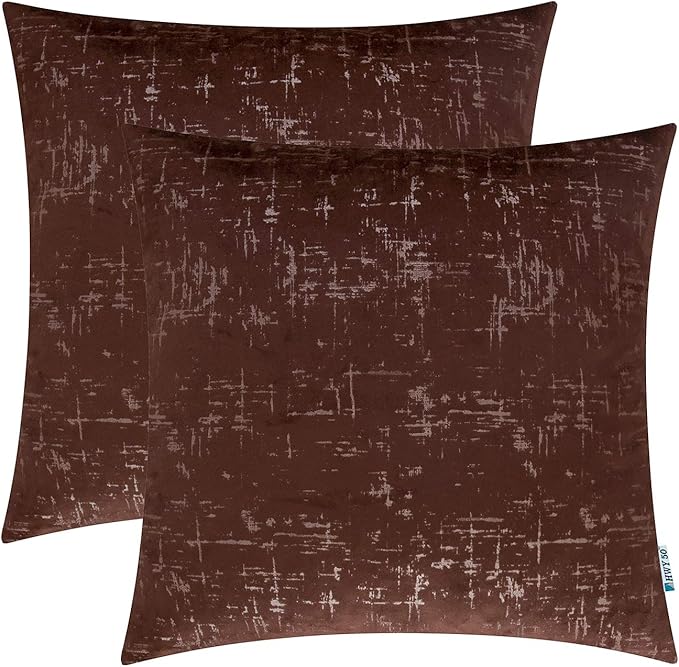 HWY 50 Coffee Velvet Throw Pillow Covers 18x18 Inch - Image 6