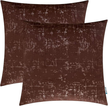 HWY 50 Coffee Velvet Throw Pillow Covers 18x18 Inch - Image 6