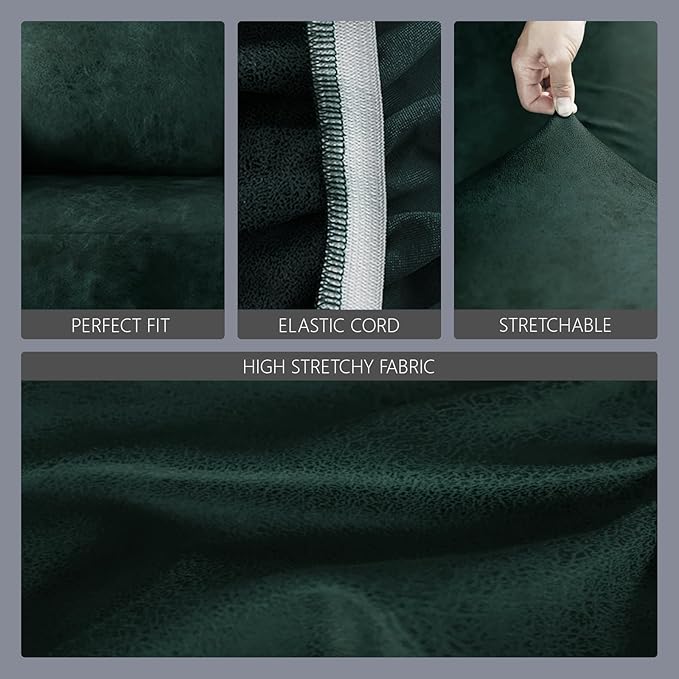 molasofa Leather Like Stretch Futon Slipcover Armless Futon Bed Sofa Cover - Image 4