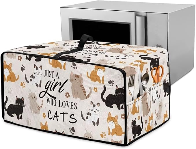 Waterproof Microwave Oven Grill Cover Protector Cartoon Cats Paw Print Foldable by HwzdsyxlCreativeHomeDecor