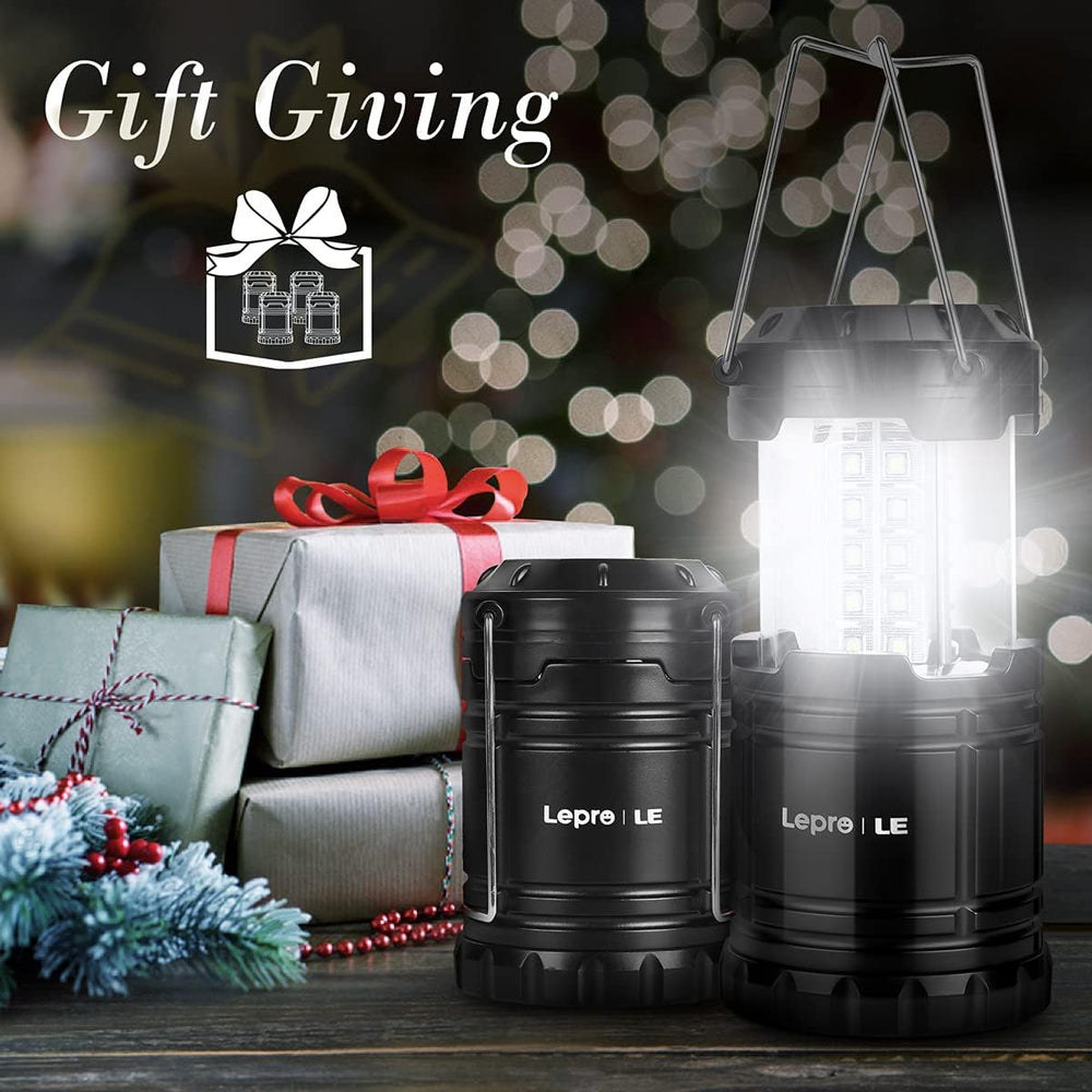Lepro LED Camping Lanterns, 4 Pack, Collapsible, IPX4 Water Resistant