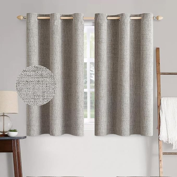 MIULEE 100% Blackout Linen Textured Curtains by MIULEE