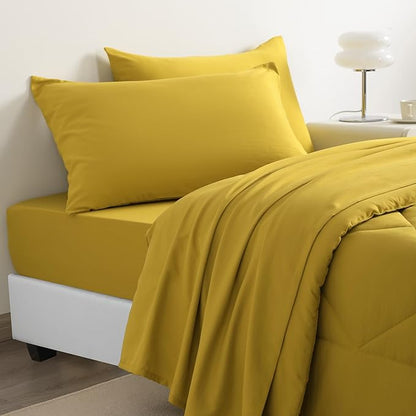 NTBAY Twin Comforter Set with Sheets, 5 Pieces Soft and Breathable Twin Bedding - Image 3