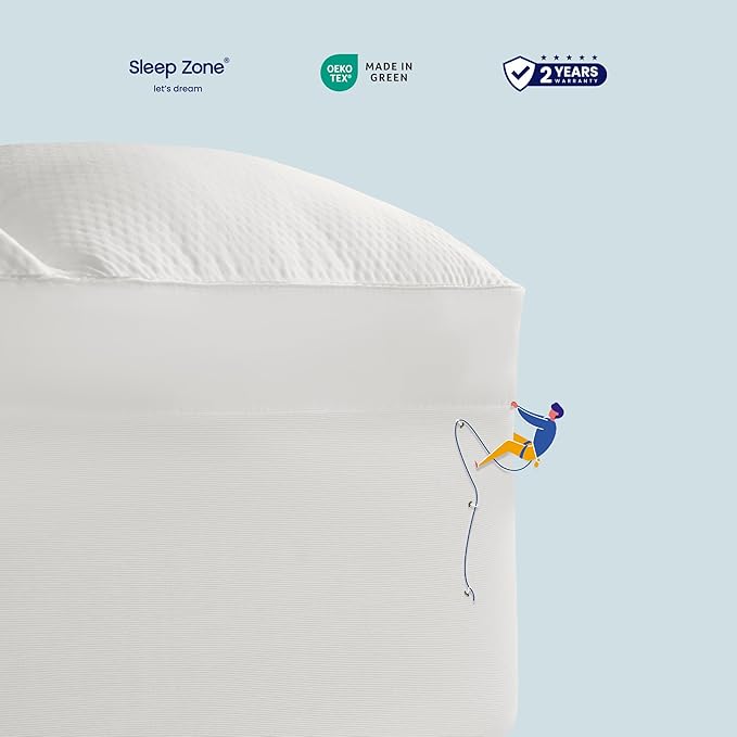 SLEEP ZONE Mattress Topper Full Size, Extra Thick Fitted Mattress Pad - Image 5