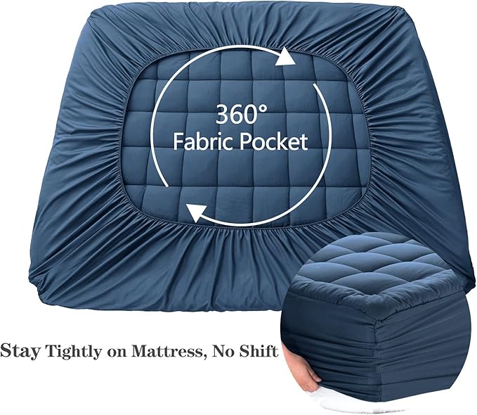 EASELAND Twin XL Mattress Pad Pillow Top Mattress Cover Quilted Fitted Mattress - Image 4