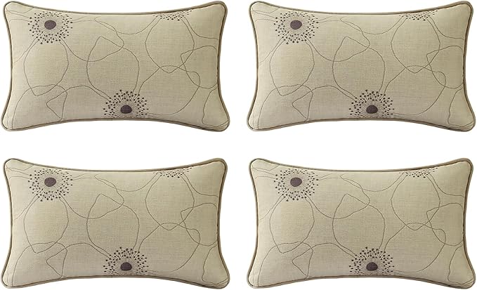Outdoor Sunbrella Decorative Pillows Pack of 4, Allure Dusk by Supdurplus