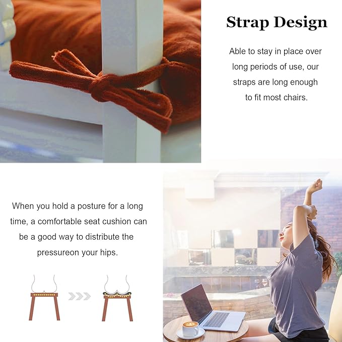 2 Pack Square Seat Cushion Chair Pads - Image 4
