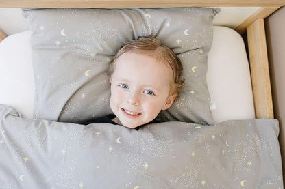 Ecolino Duvet Cover, Soft and 100% Organic Cotton Crib, Toddler, Travel Size, 37" x 51", Cover for Comforter, Duvet Insert or Blanket - Milky Way