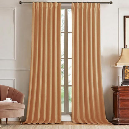 IVAPUPU Linen Pinch Pleated Full Blackout Curtains by IVAPUPU