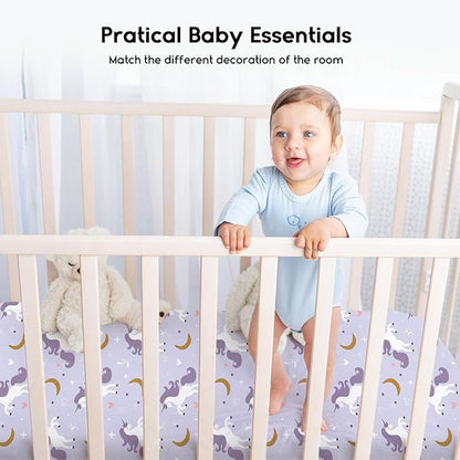 Yoofoss Baby Crib Sheets for Boys Girls, Fitted Crib Sheet 2 Pack for Standard - Image 6