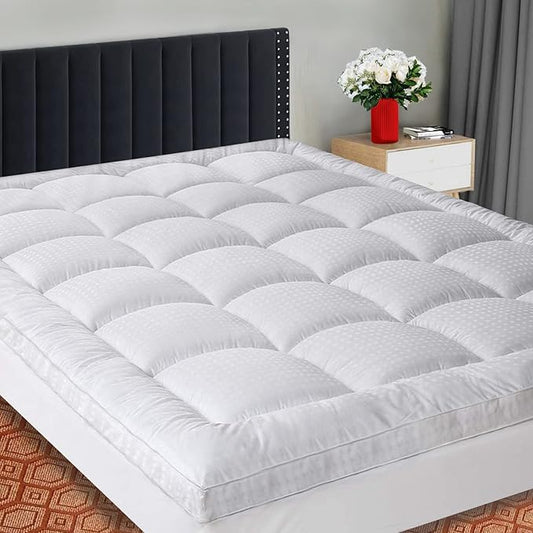SOPAT Extra Thick Mattress Topper Twin 400TC Cotton Pillow Top Breathable by SOPAT