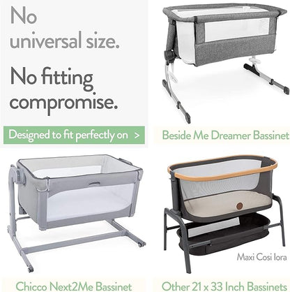 Bassinet Fitted Sheets for Baby Beside Dreamer Bedside Sleeper and Chicco - Image 2