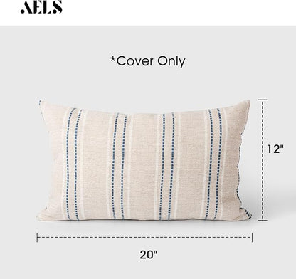 AELS 12x20 Decorative Farmhouse Linen Throw Pillow Covers, Boho Textured Pillow - Image 2