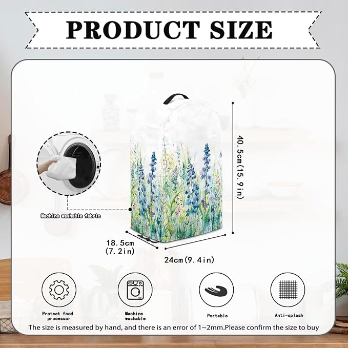 Blue Green Floral Coffee Machine Dust Cover Appliance Dust Covers Anti - Image 6