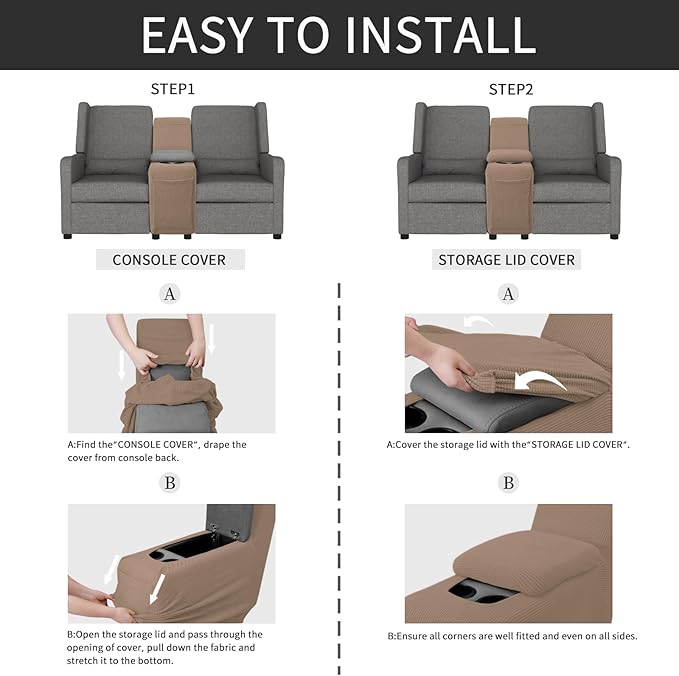 Easy-Going 2-Piece Recliner Console Cover - Image 5