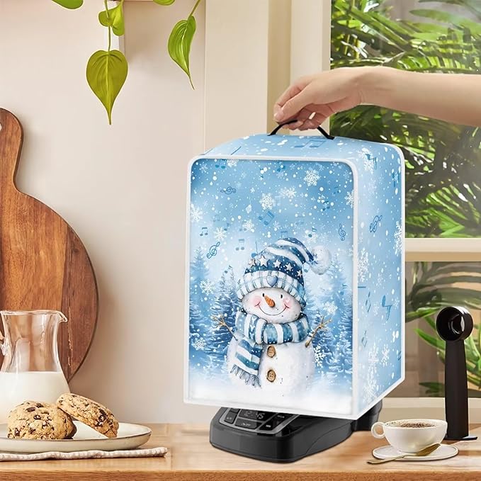 Cute Snowman Coffee Maker Cover Christmas Dustproof Coffee Machine Protection - Image 4