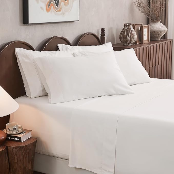 100% Linen Sheet Set King Size Extra Deep Pocket Fits 18-24 Inch Mattress by overket