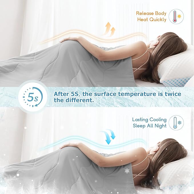 EASELAND Cooling Comforter Queen, Cold Touch Fabric Absorbs Body Heat, - Image 4