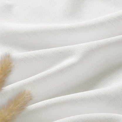 Nanspring Off White Cafe Curtains 45 Inch Length Set 2 Panel Back Tab Pocket - Image 5
