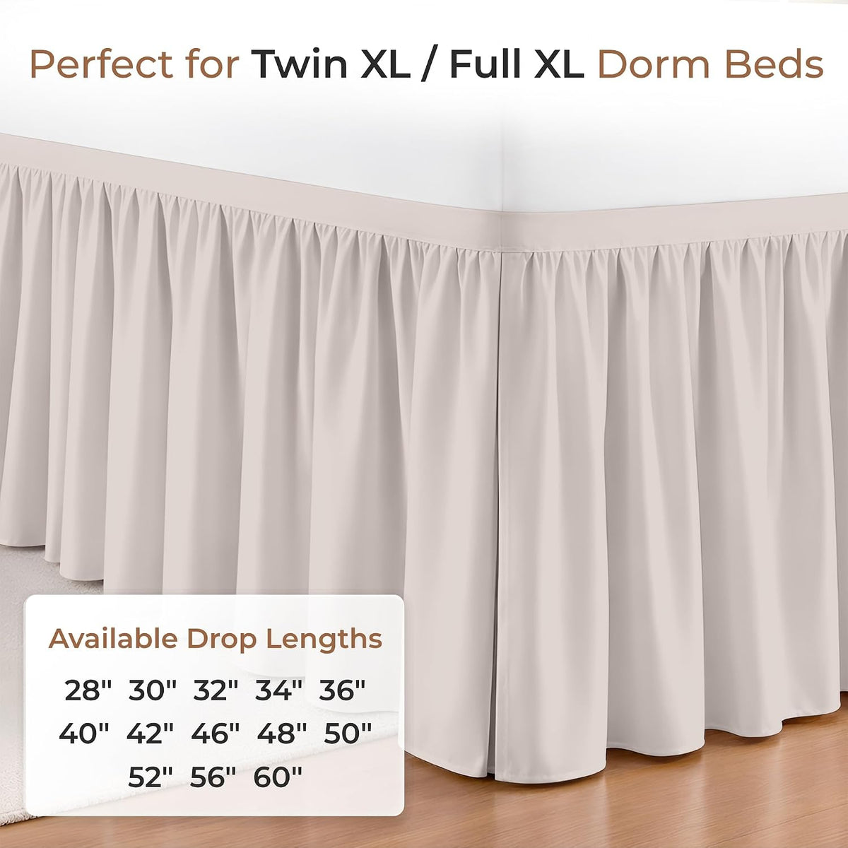 sgi bedding dorm bed skirt twin xl 42, package contents