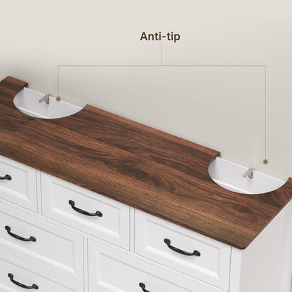gizoon farmhouse 7 drawers dresser, white chest of, package contents