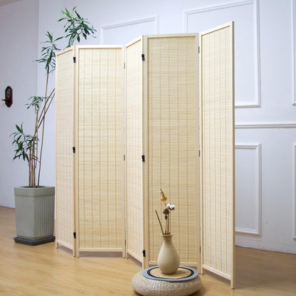 furnnylane 5 panel bamboo room divider – 5.6, side view