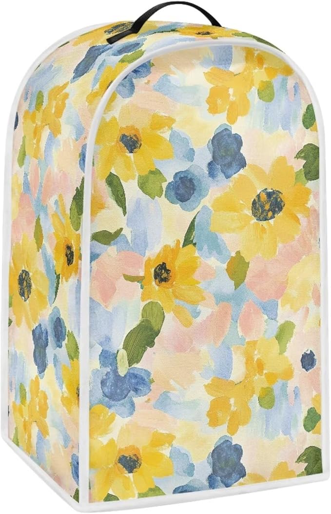 Yellow Floral Kitchen Blender Cover Universal Fits Kitchen Cover by YUVAMAGIMO