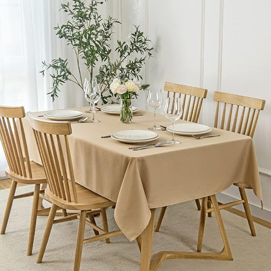 maxmill Slubby Texture Tablecloth Water Resistance Antiwrinkle Spillproof Soft by maxmill