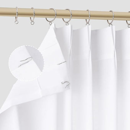 White Pinch Pleated Linen Curtains 105 Inches Long - Image 5