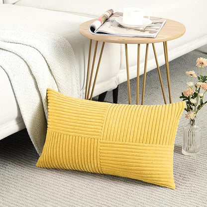 Fancy Homi 2 Packs Yellow Long Lumbar Decorative Throw Pillow Covers 12x24 Inch - Image 2