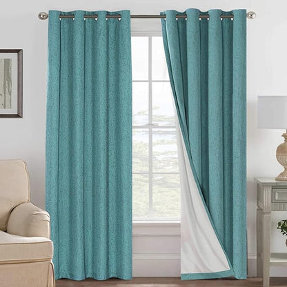 H.VERSAILTEX Linen Blackout Curtains 84 Inches Long 100% Absolutely Blackout by HVERSAILTEX