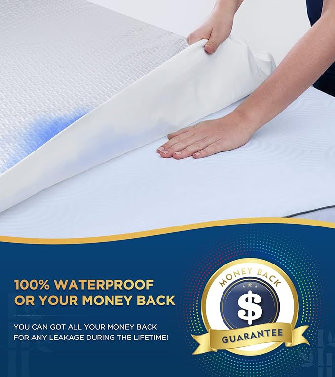 Premium 100% Waterproof Twin XL Mattress Protector Breathable Cooling 3D Air - Image 2