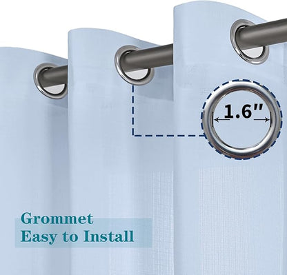 BGment Linen Look Semi Sheer Curtains - Image 3