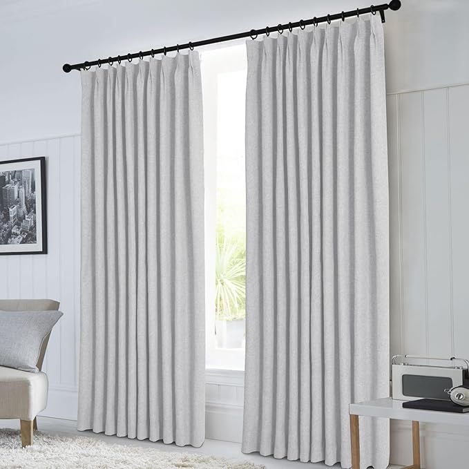 Macochico Extra Wide Full Blackout Linen Curtains - Image 2