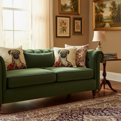 Pug Renaissance Dog Throw Pillow Cover - Image 5
