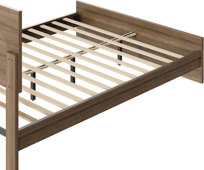 kislot boho rattan bed frame, farmhouse platform, walnut, view 13