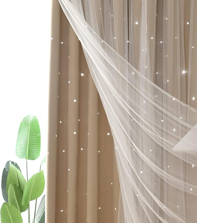 Kinryb Kids Blackout Curtains for Bedroom/Living Room/Classroom, Sheer Overlay - Image 8
