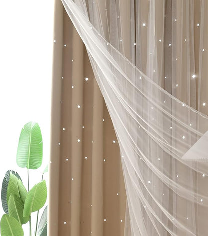 Kinryb Kids Blackout Curtains for Bedroom/Living Room/Classroom, Sheer Overlay - Image 8