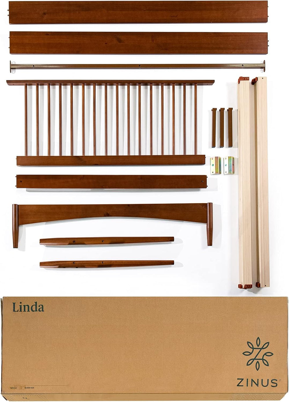 ZINUS Linda Mid Century Wood Platform Bed Frame, Solid Wood Foundation, Wood ...