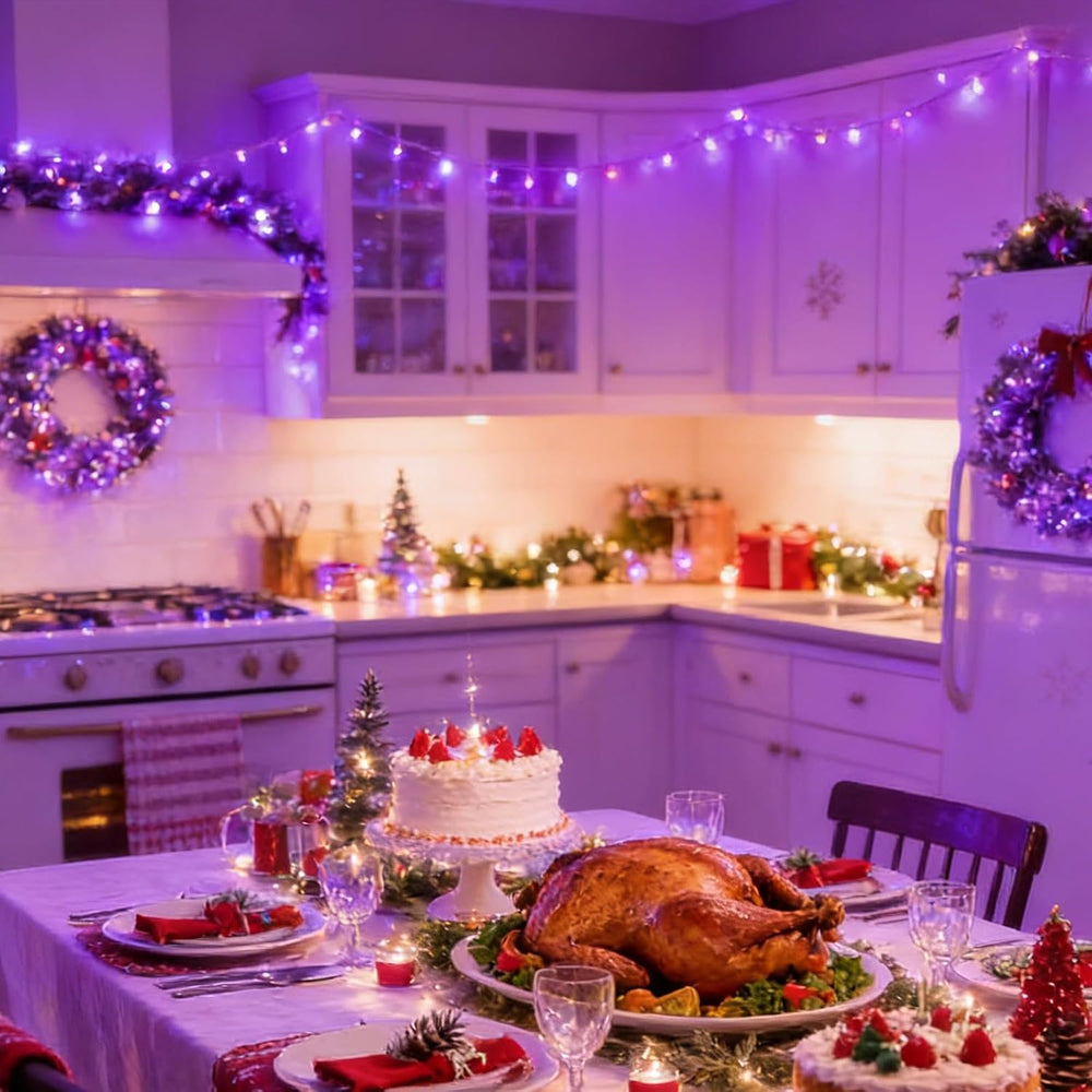 LAMPHOME Purple Halloween Lights, 300 Mini Fairy Lights 63.8ft(2pk of 150L) H...