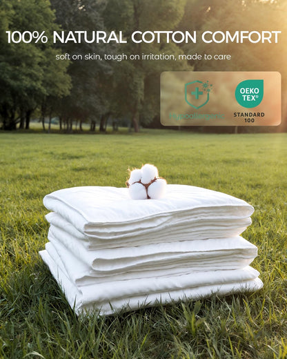 faunna 100% cotton duvet cover dust mite bed shown in use