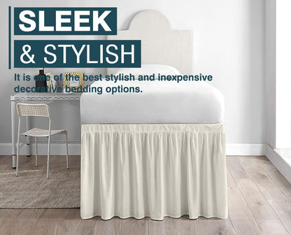 sky beddings dorm bed skirt, twin xl shown in use