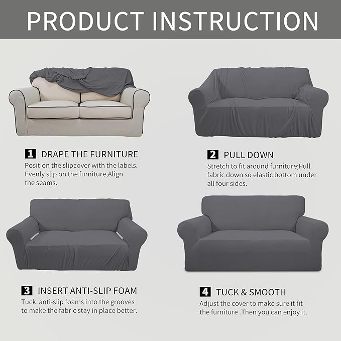Easy-Going Stretch Loveseat Slipcover 1-Piece Sofa Cover Furniture Protector - Image 5