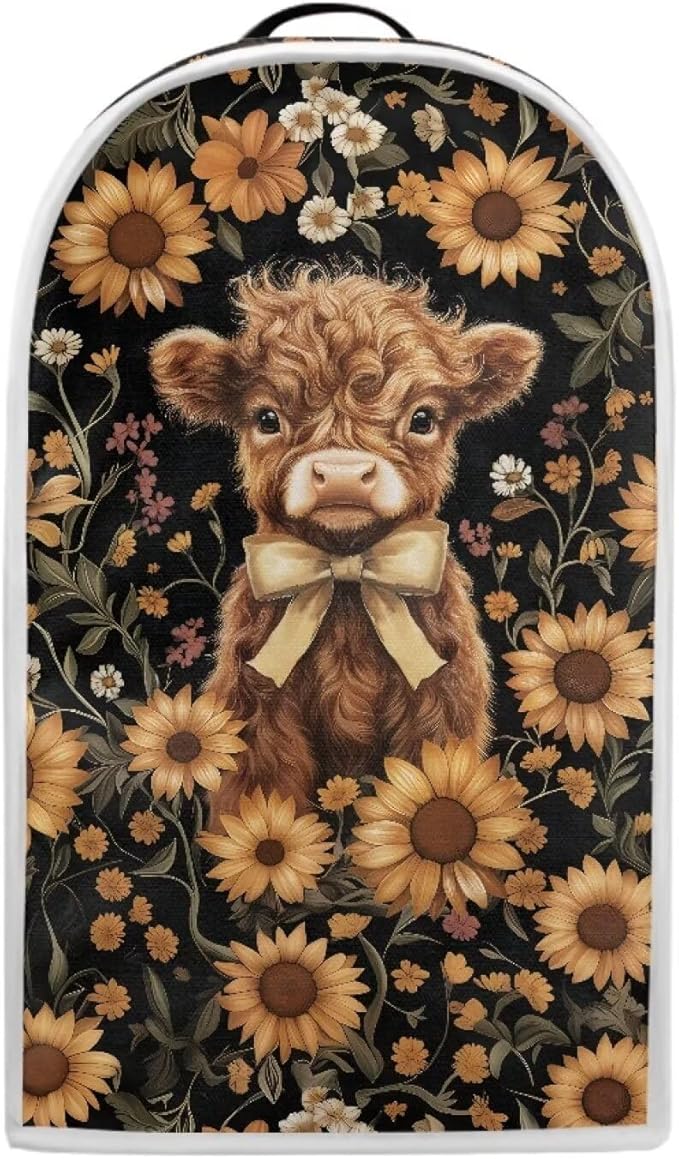 Talayituse Highland Cattle Sunflower Print Blender Dust Cover, Fingerprint by Talayituse