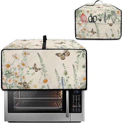 Butterfly Daisy Floral Print Microwave Oven Dust Cover Dust-Proof Heavy Duty - Image 2